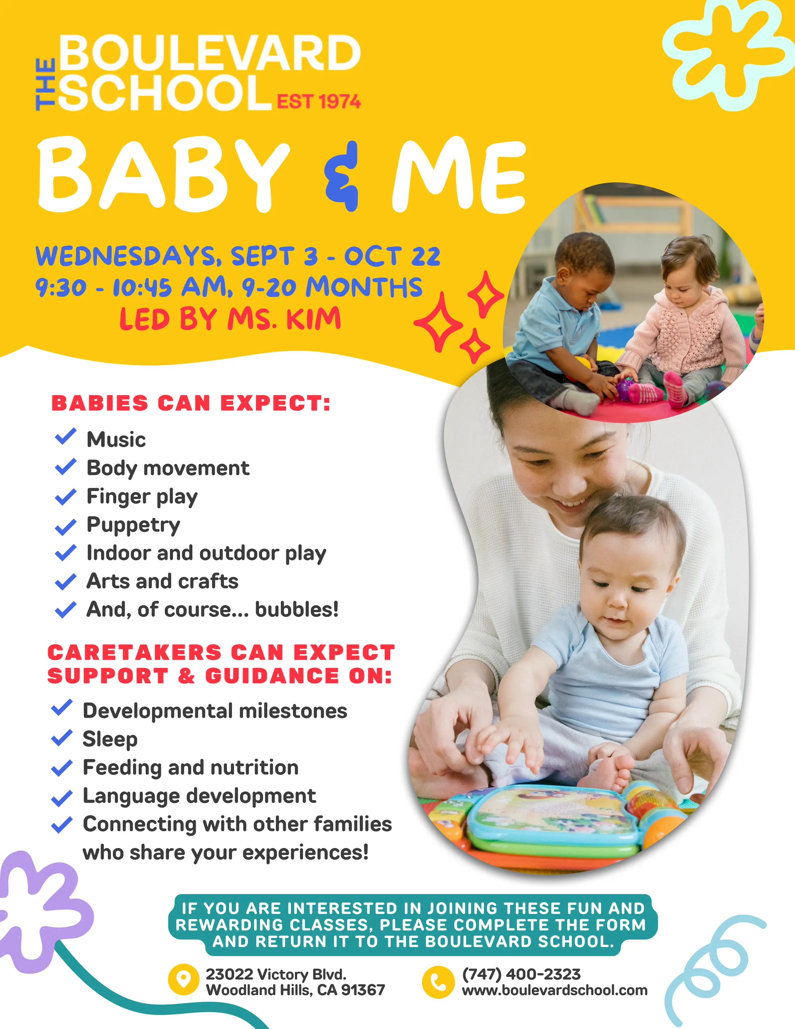 Baby and me infomrational flyer