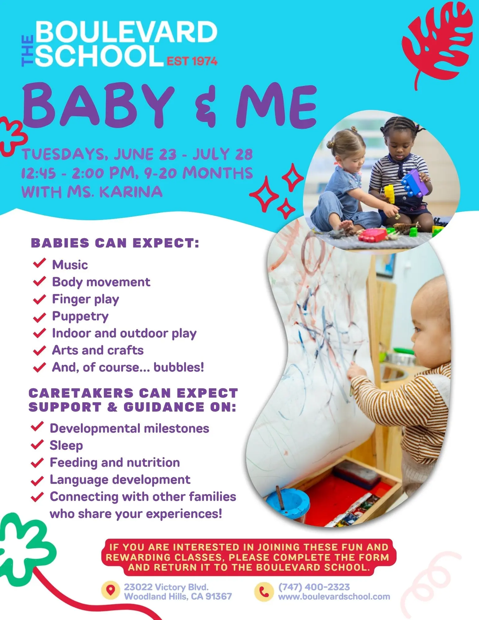 Baby and me infomrational flyer